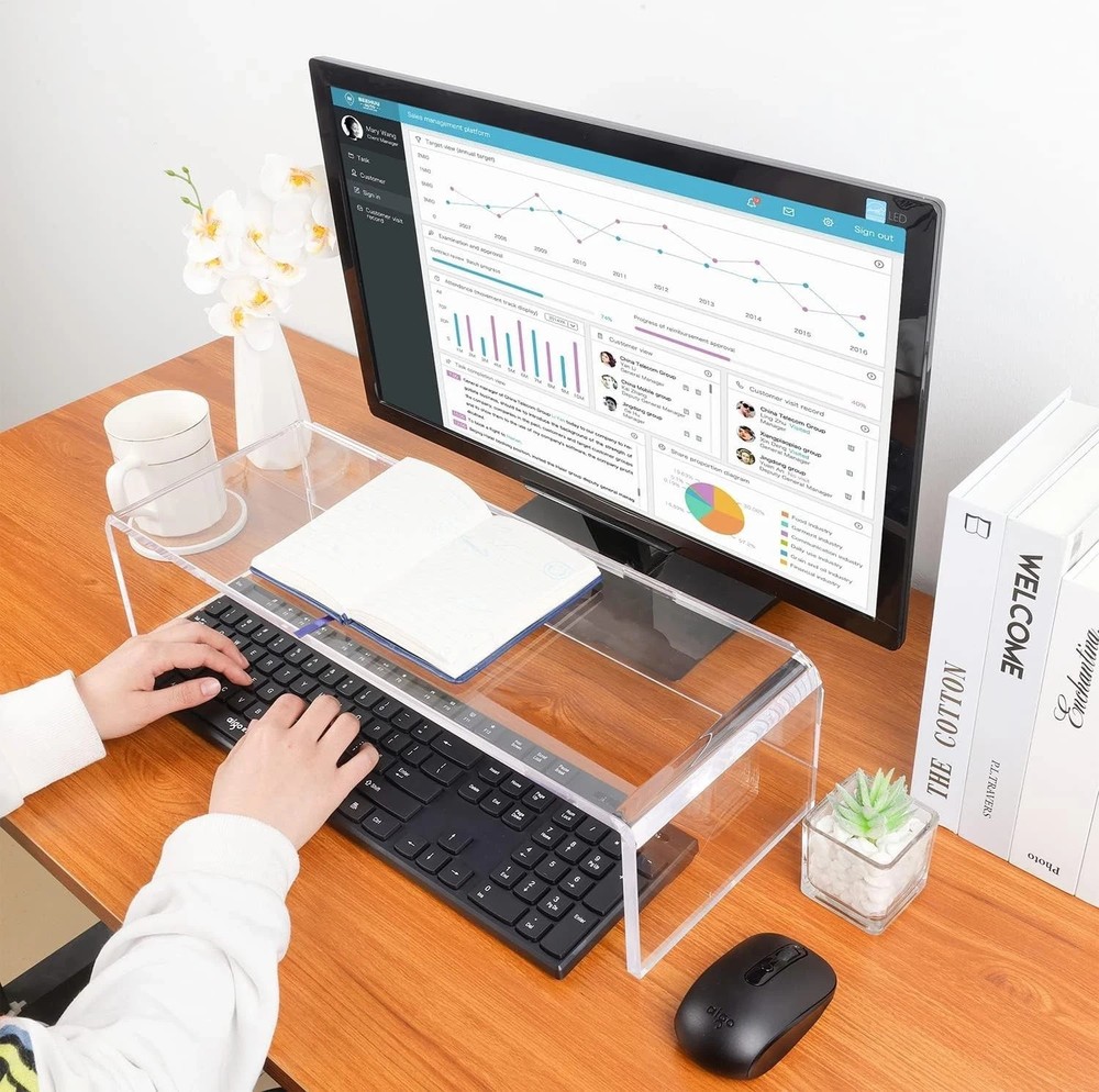Cat-Proof Keyboard Cover & Acrylic Stand Riser for Laptops and Desktops