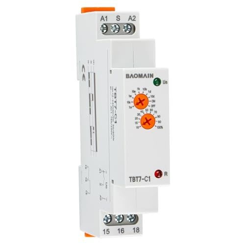 Multi-Function Time Relay, 16A Delay Off SPDT, DIN Rail Mounting 12-240VAC/DC