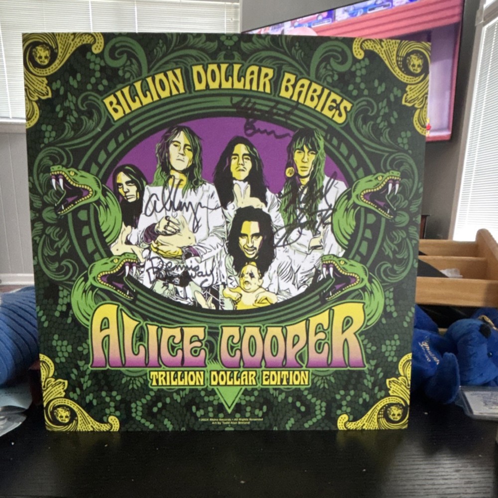 Alice Cooper Billion Dollar Babies Trillion Dollar  signed insert 4 signatures