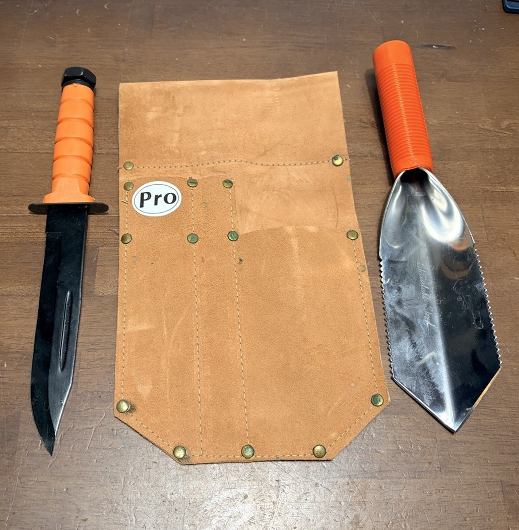 Super Gator Stainless Steel Digging Tool & knife w/Sheath - Metal detecting NOS