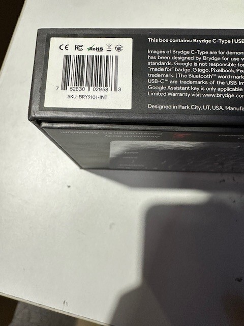 Brydge C-Type Wireless Bluetooth/USB Wired Desktop Keyboard for Chrome OS