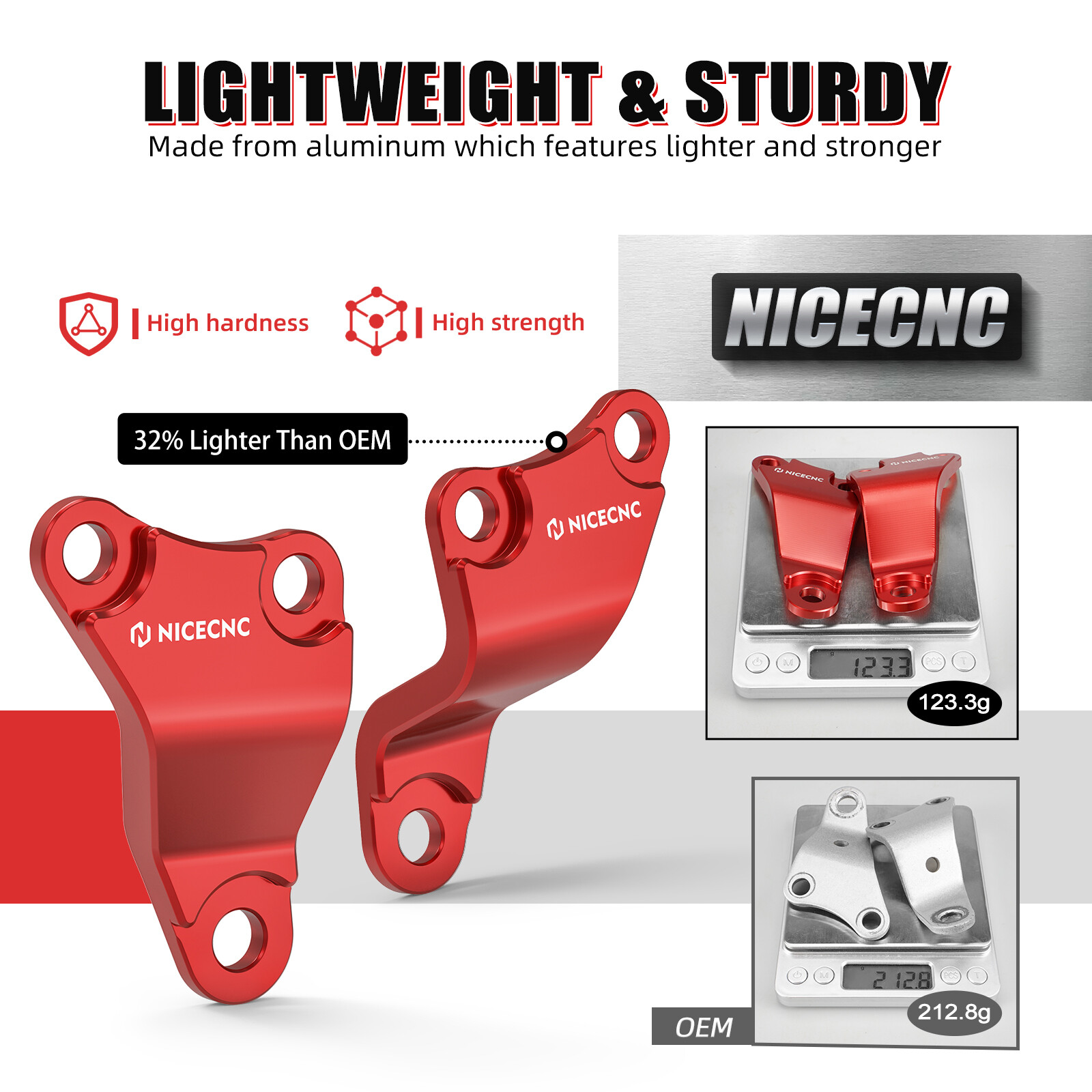 For Honda TRX450ER Electric Start Engine Upper Stay Mount Brackets 2006-2014 Red