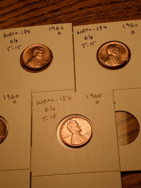 1960-D WRPM#184 D/D Tilted Ch/Gem BU/Uncirculated Red Lincoln Cent Error