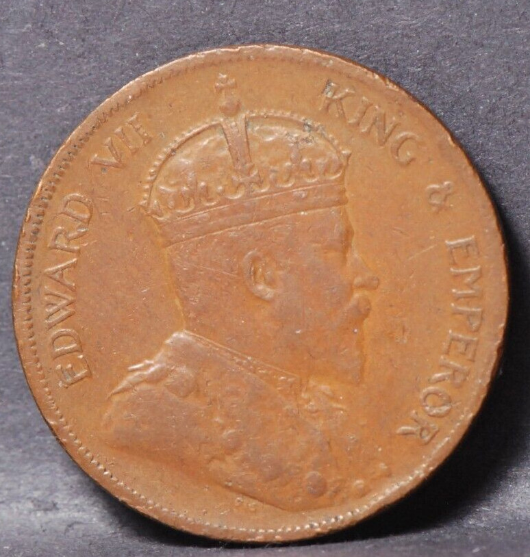 Straits Settlements, 1908 Cent, KM19, (Extremely Fine) a scratch, NR,  5-21*
