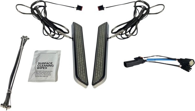 Custom Dynamics LED Fork Lights Chrome Smoke #CD-FORK-SS6-SC Harley Davidson