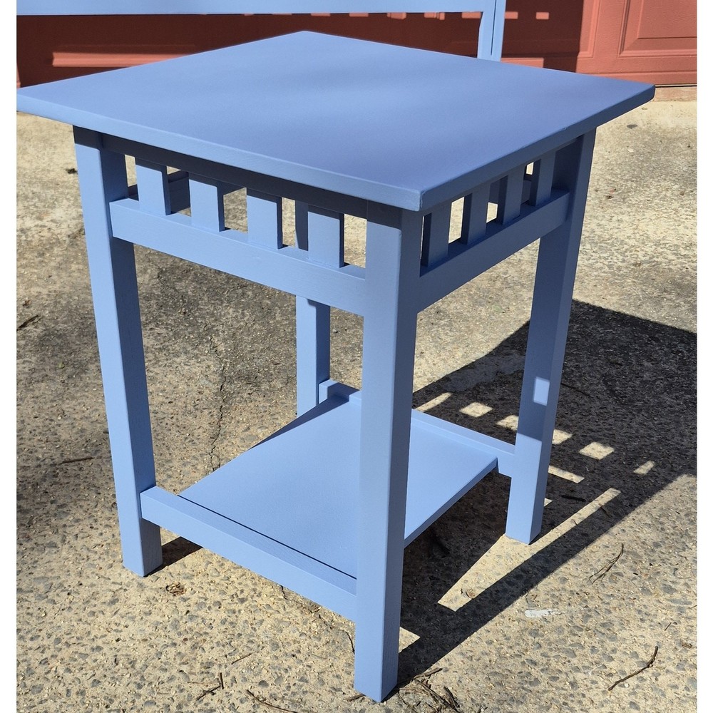 Queen Full Matching Bedroom Set Headboard Side Table Night Stand Periwinkle Blue