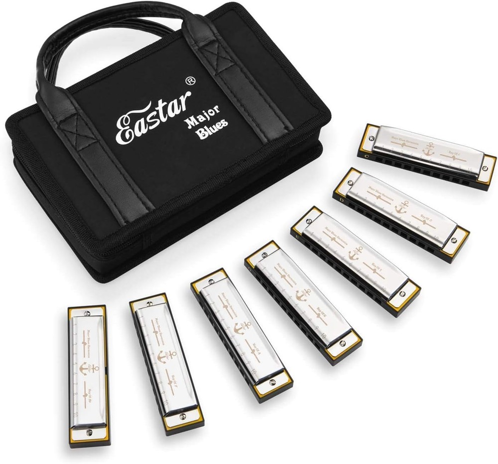 Complete 7-Key Diatonic Harmonica Set for Beginners & Kids - Quality