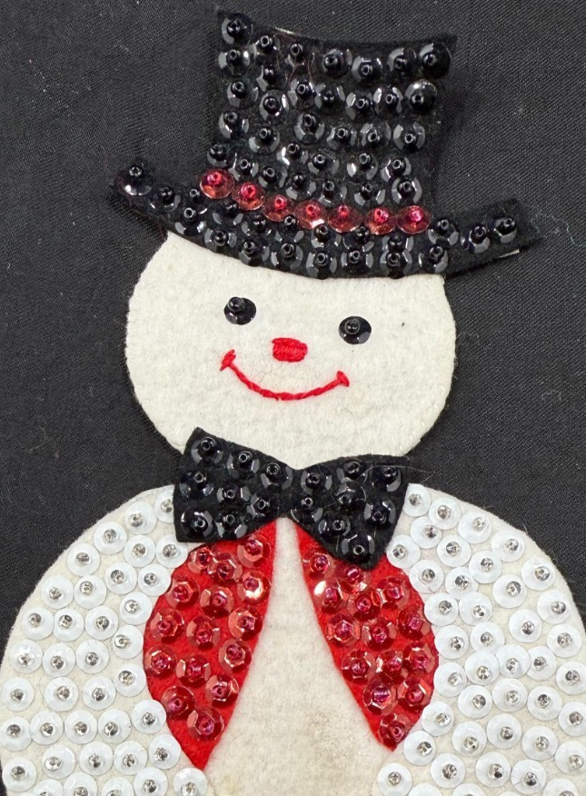 Vintage Bucilla Style Snowman Felt Sequin Light Switch Cover