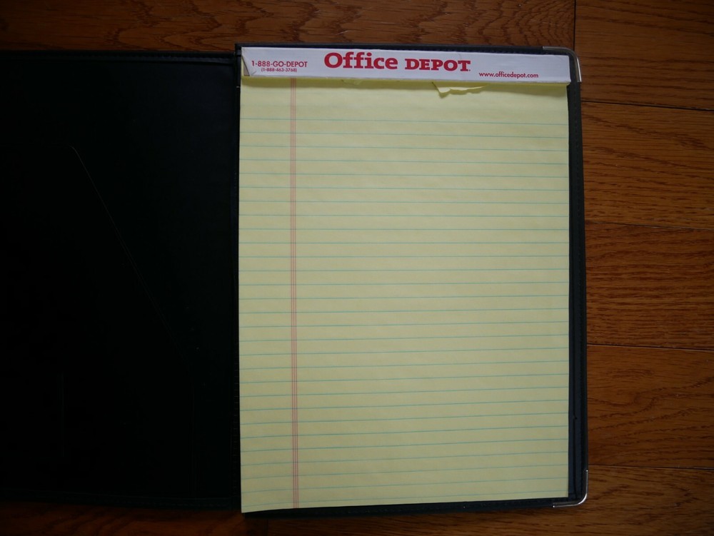 Sharp Black Portfolio with Notepad Very Good Condition