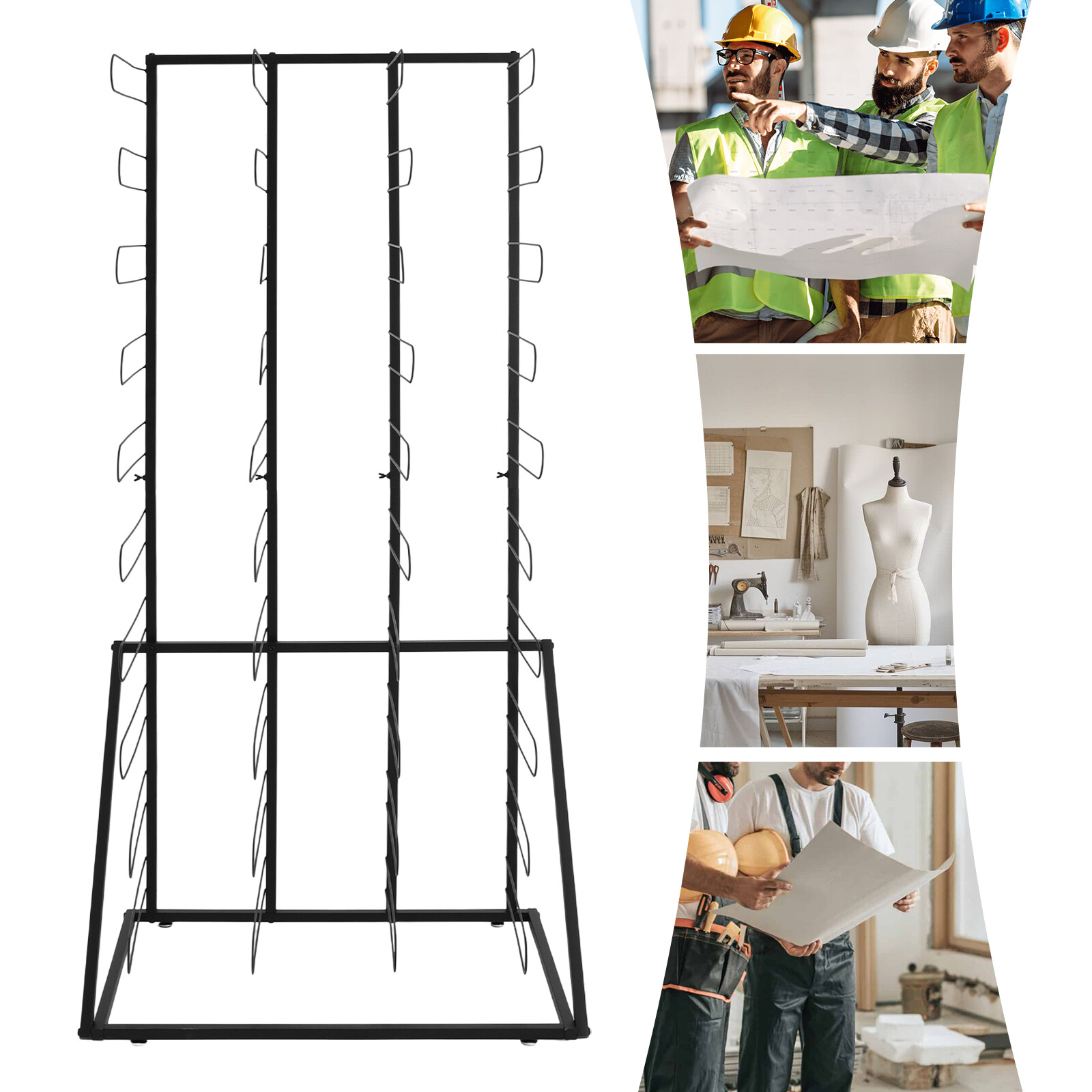 Vinyl Roll Storage Rack, Durable Floor Organizer with 40 Shelves