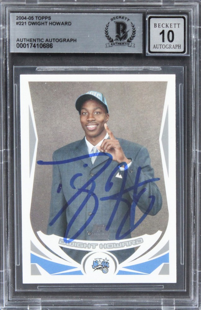 Magic Dwight Howard Authentic Signed 2004 Topps #221 Card BAS Slabbed
