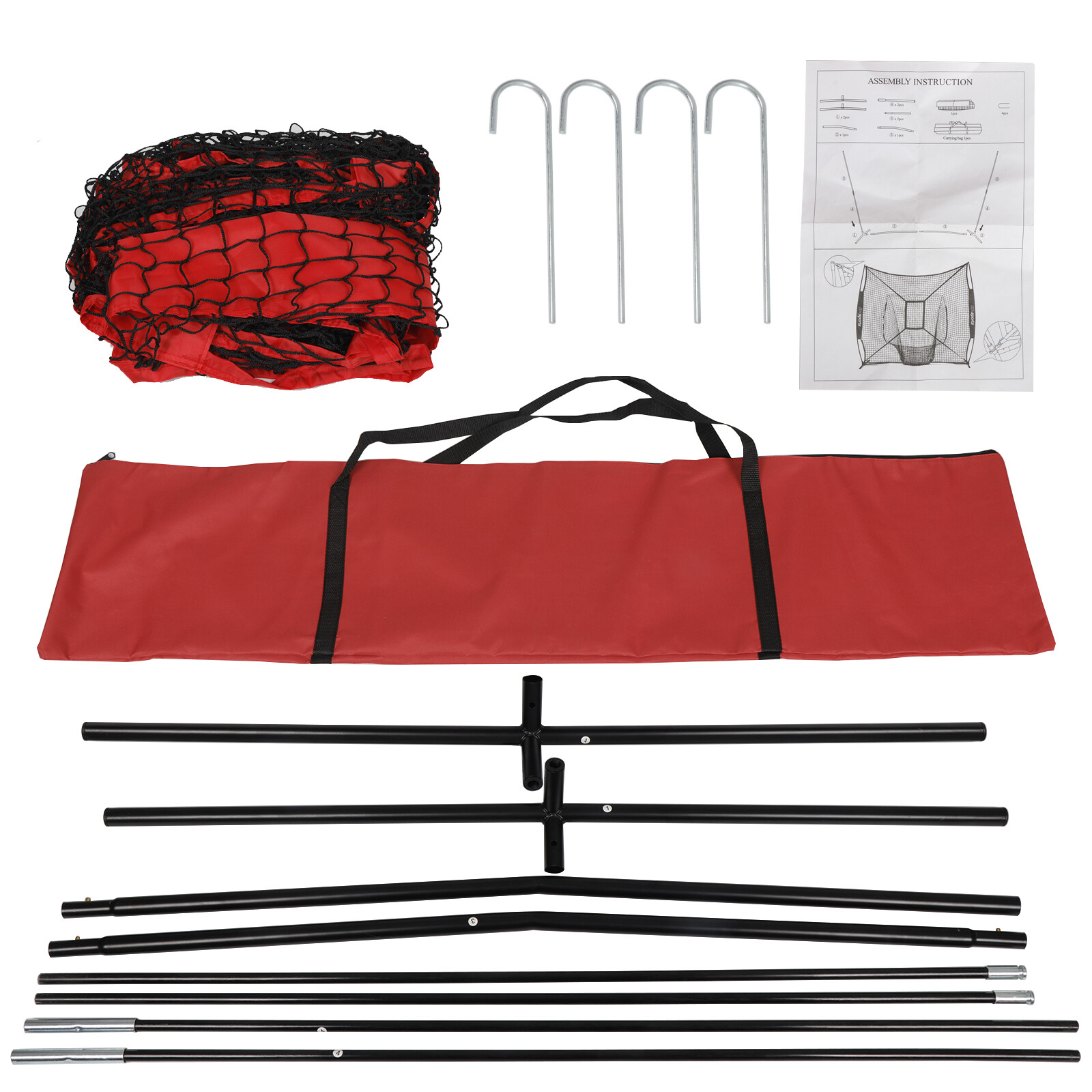 7×7" Batting Net Bow Steel Frame for Training Softball Hitting Practice Baseball
