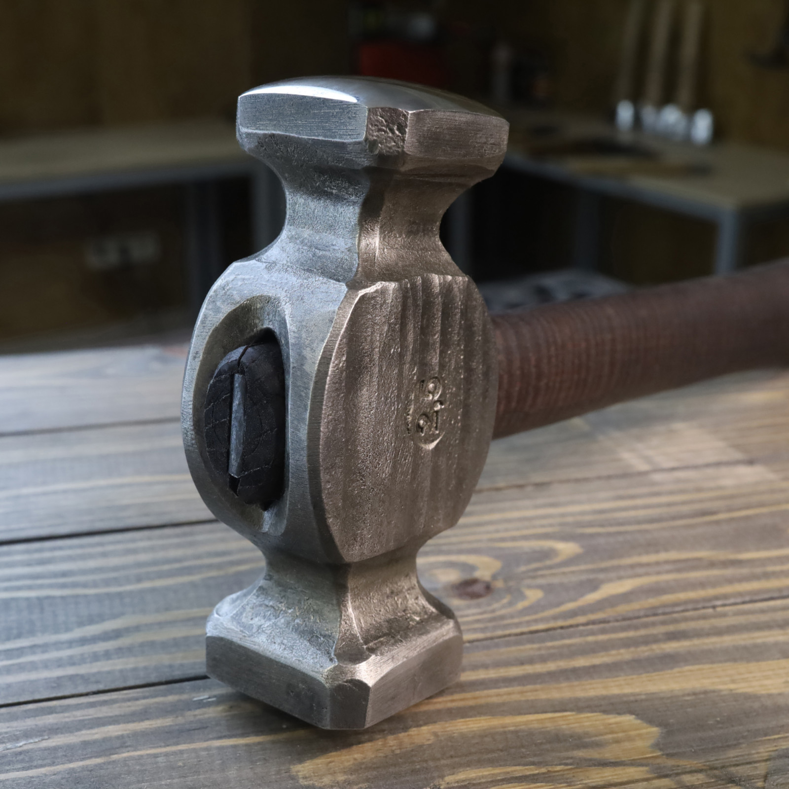 Blacksmith Rounding Hammer 2.5 lb Hand Forged C70W2 Steel Ash Handle Double Face