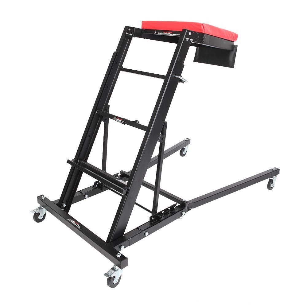 400Lbs Foldable Topside Engine Creeper Adjustable Height Movable Ladder 4 Wheels