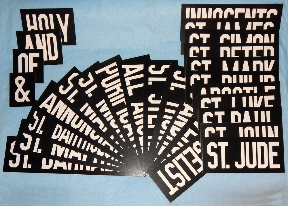 Catholic "Name Boards" - 28 piece set - New