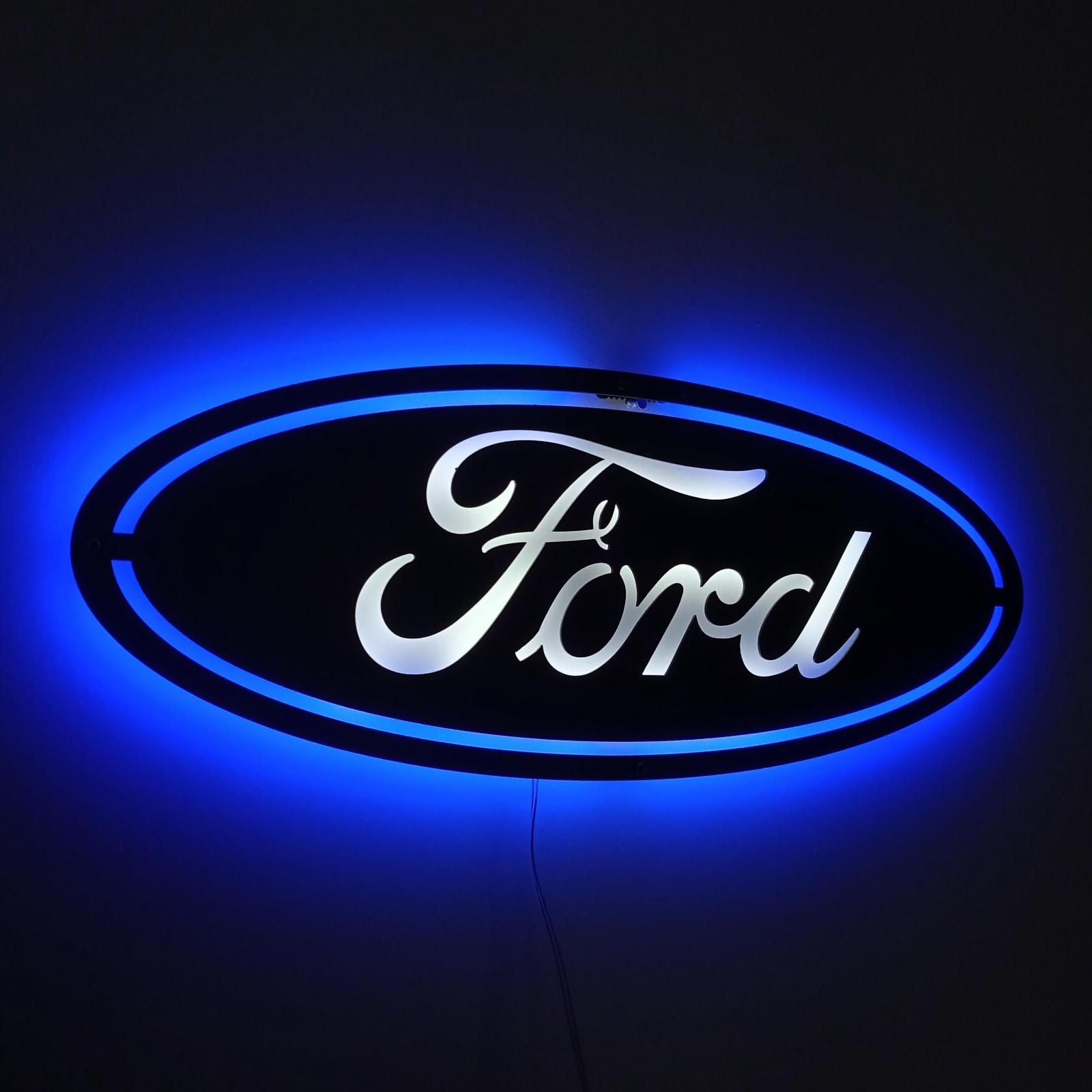 Metal LED Lighted Car Emblem Wall Decor, Garage Automotive Sign