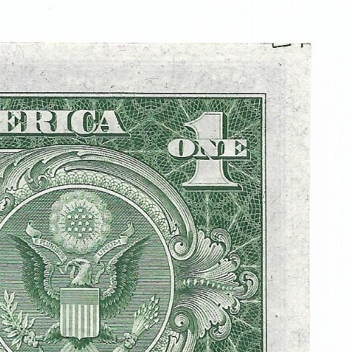 1935C $1 SILVER CERTIFICATE, Uncirculated Banknote. Faulty Alignment ERROR