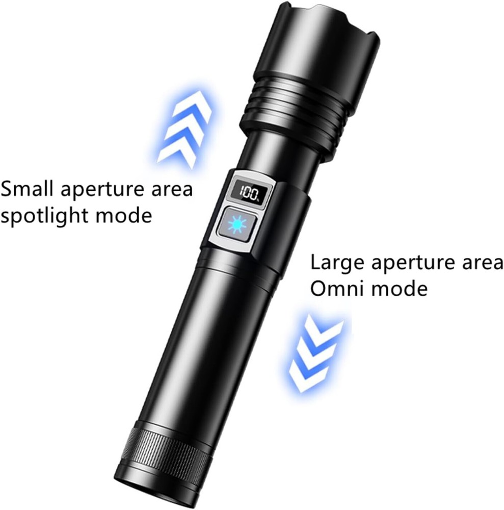Rechargeable Waterproof Flashlight High Lumens 5 Modes LED Flashlight