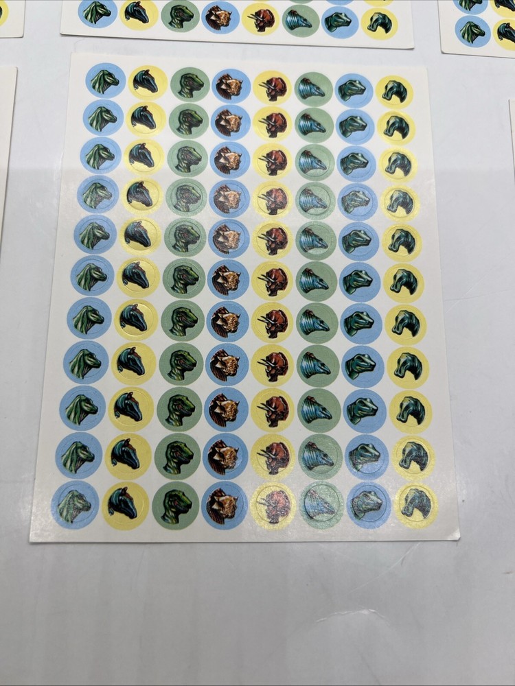 Mini Dinosaur Incentive Sticker Rounds 4 Full 2 Partial Sheets 480 Stickers READ