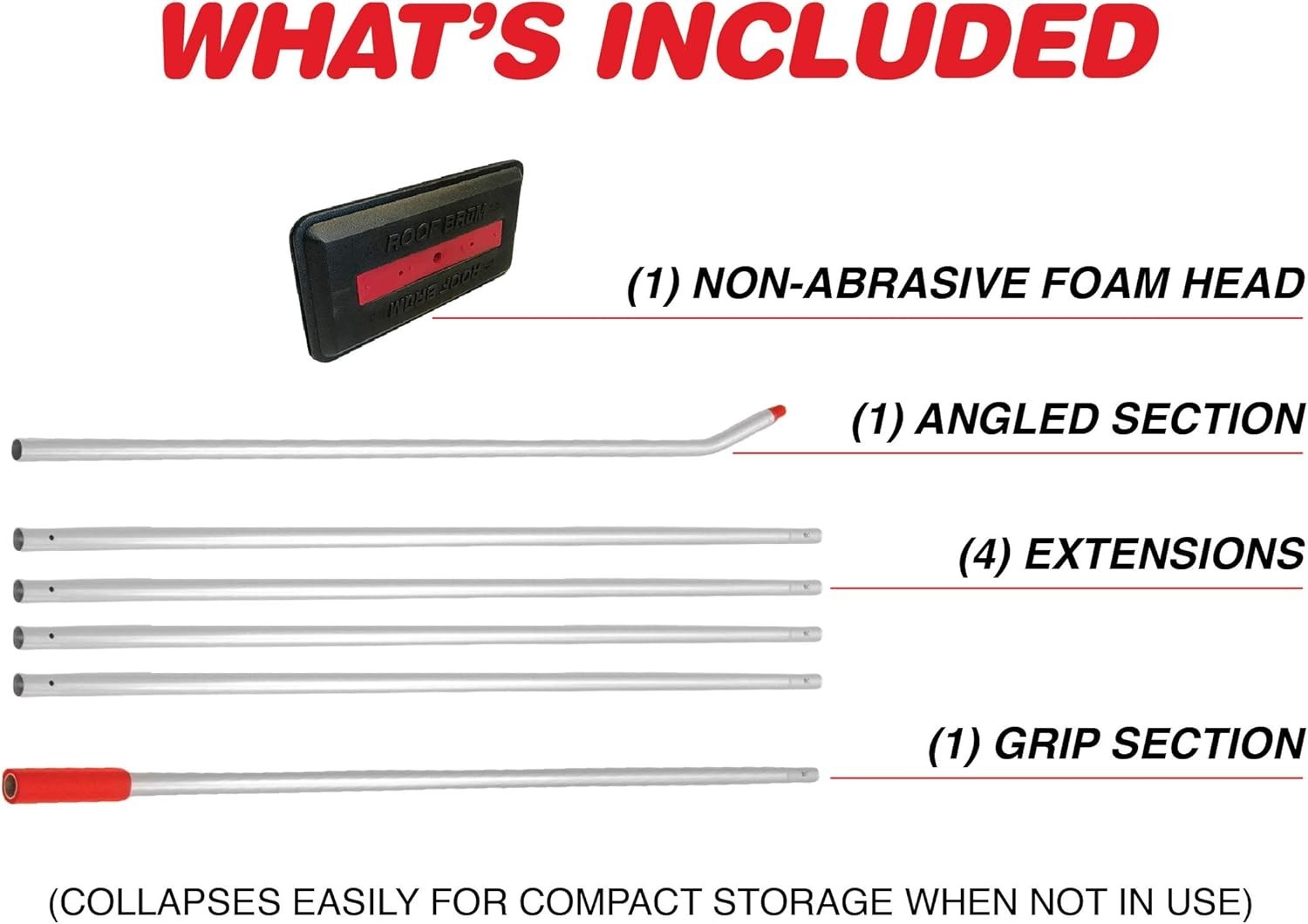 Snow Broom for Roof Snow Removal, 22 Foot - The Ultimate Snow Roof Rake
