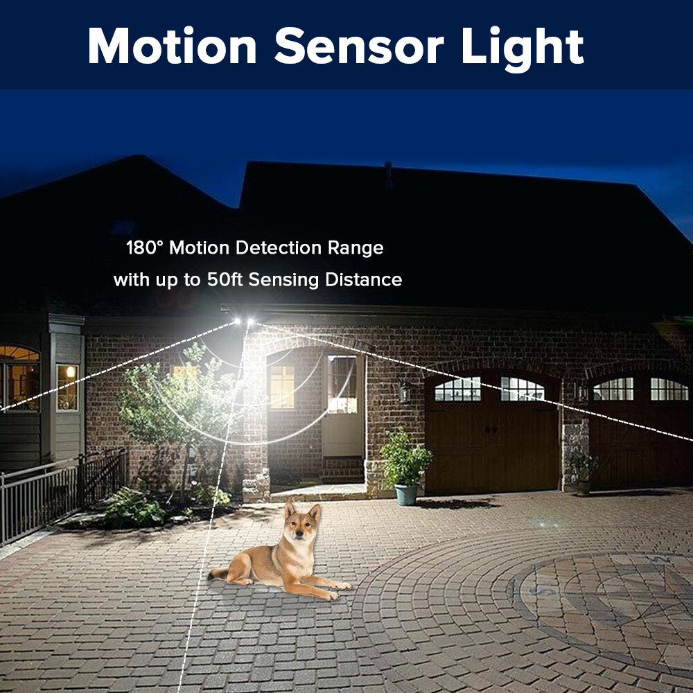 SANSI 18W Motion Sensor LED Security Light Floodlight 180° Dual-Head Area Safe