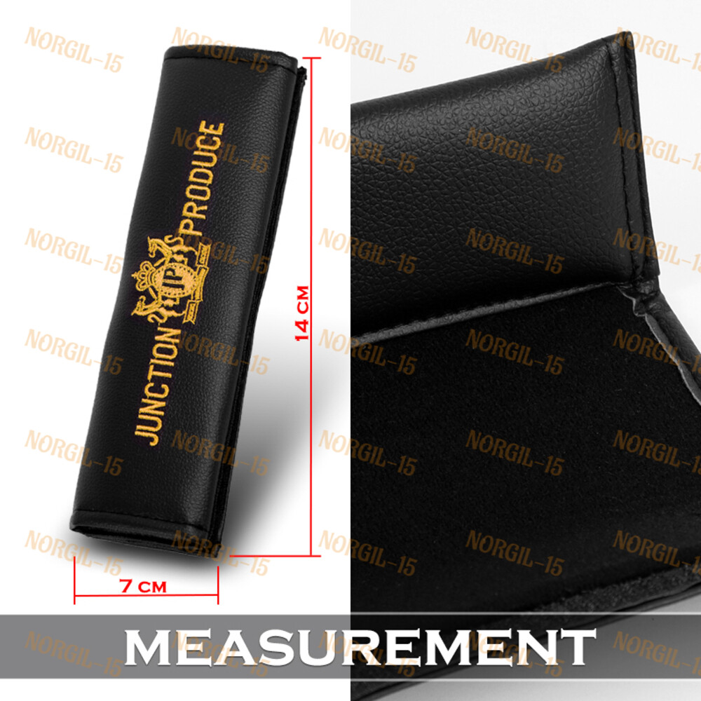 JP JUNCTION PRODUCE VIP Gold Embroidery Car Seat Belt Covers Shoulder Pads 2x
