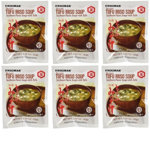 6-Pack Kikkoman Instant Tofu Soybean Paste Miso Soup,  3 Packets Each