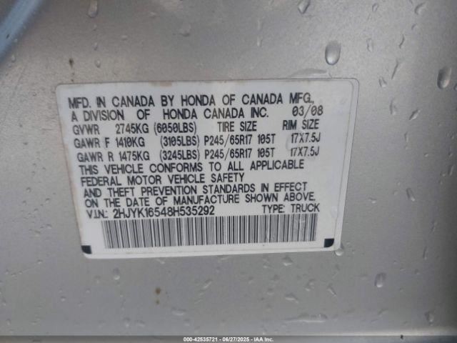 RIDGELINE 2008 Glove Box 4801533