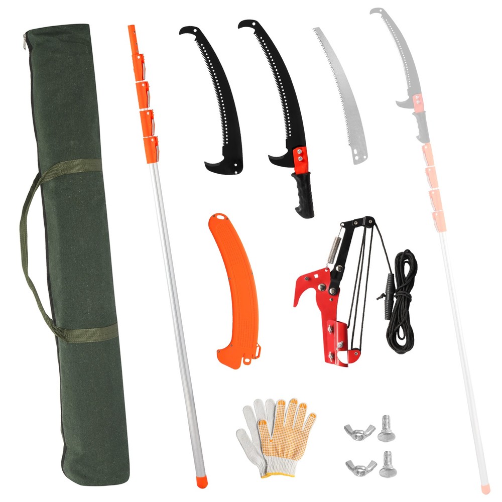Tree Pruner Pole 7.2-24ft Saw Branch Limb Pruning Cutter Trimmer Extendable Shaf