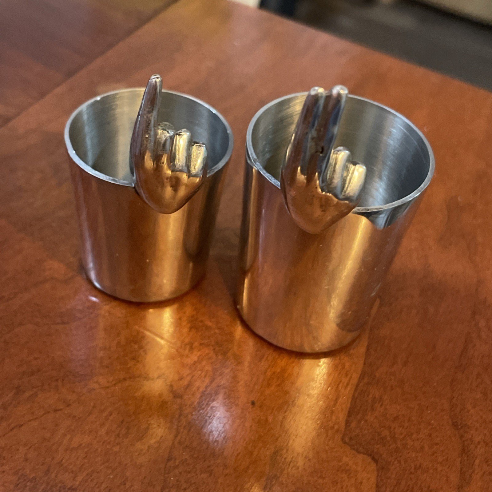 One-Finger & Two Finger Silver Jigger Set
