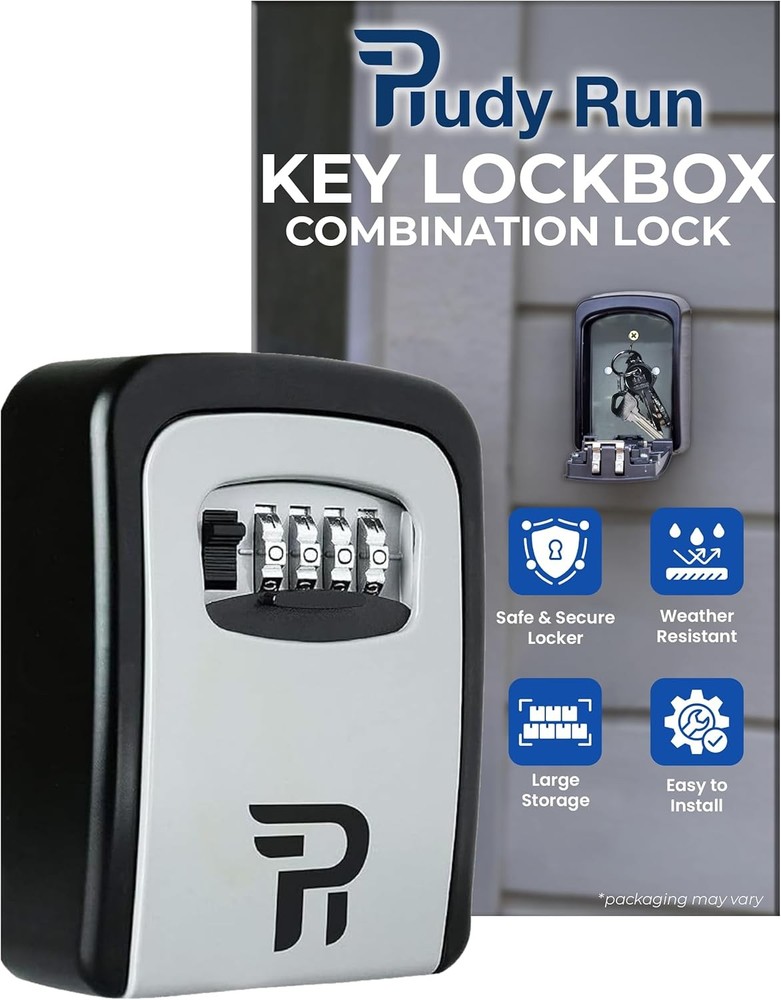 Large Outdoor Key Lock Box with Combination Code - Weatherproof Security Safe