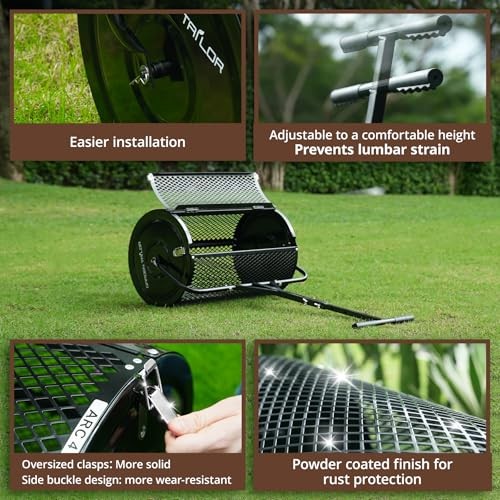 Compost Spreader Peat Moss Spreader with Installation Support 24 Inch