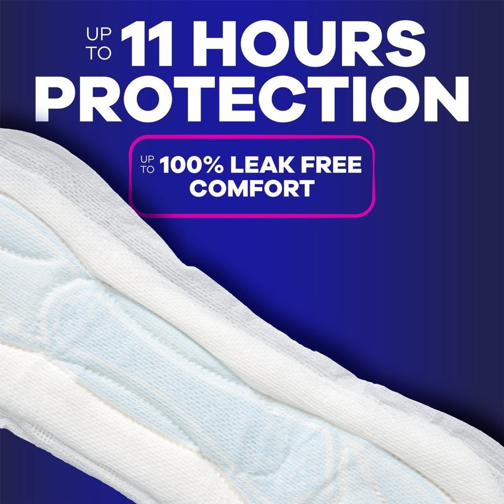 Always Maxi Pads without Wings, Size 4, Overnight Absorbency, 28 CT