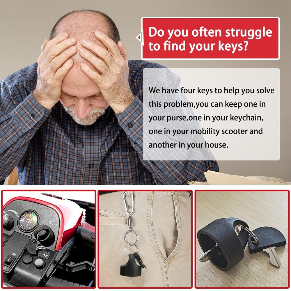 Mobility Scooter Ignition Switch for Pride with 2 Keys Replacement Lock