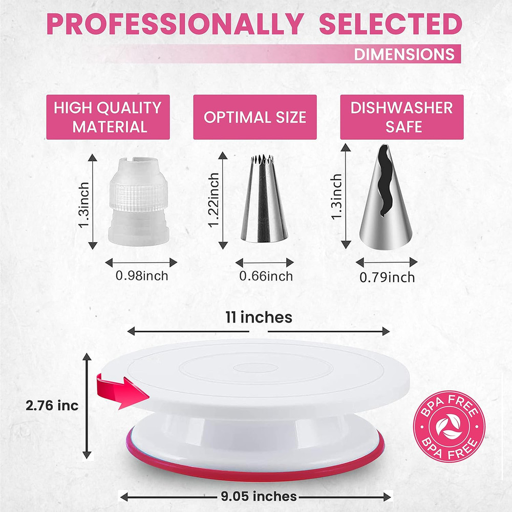 74Pcs Piping Tips Set and 200Pcs Cake Decorating Kit
