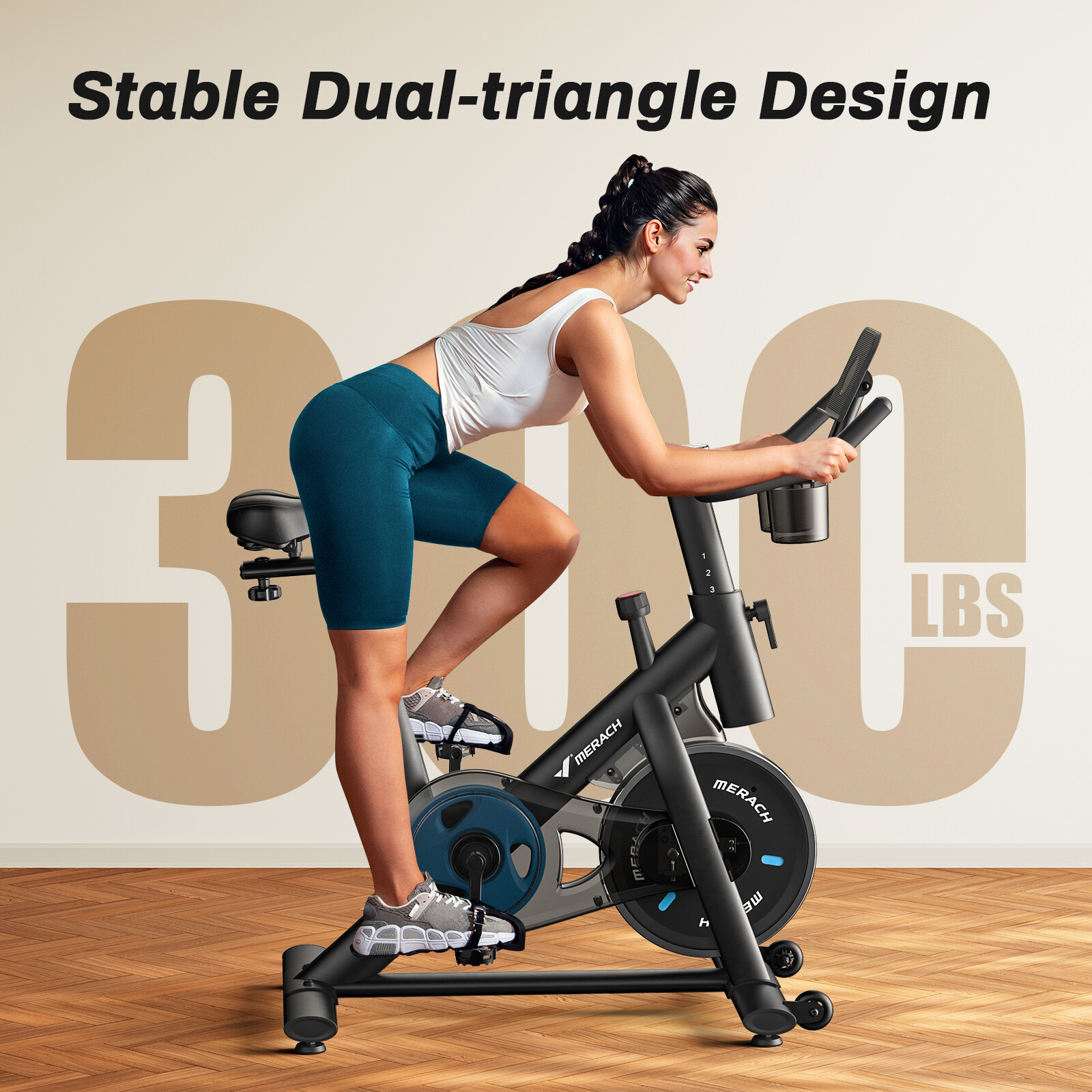 MERACH S26 Home Exercise Bike Quiet Stationary Fitness Bicycle Workout Fullbody