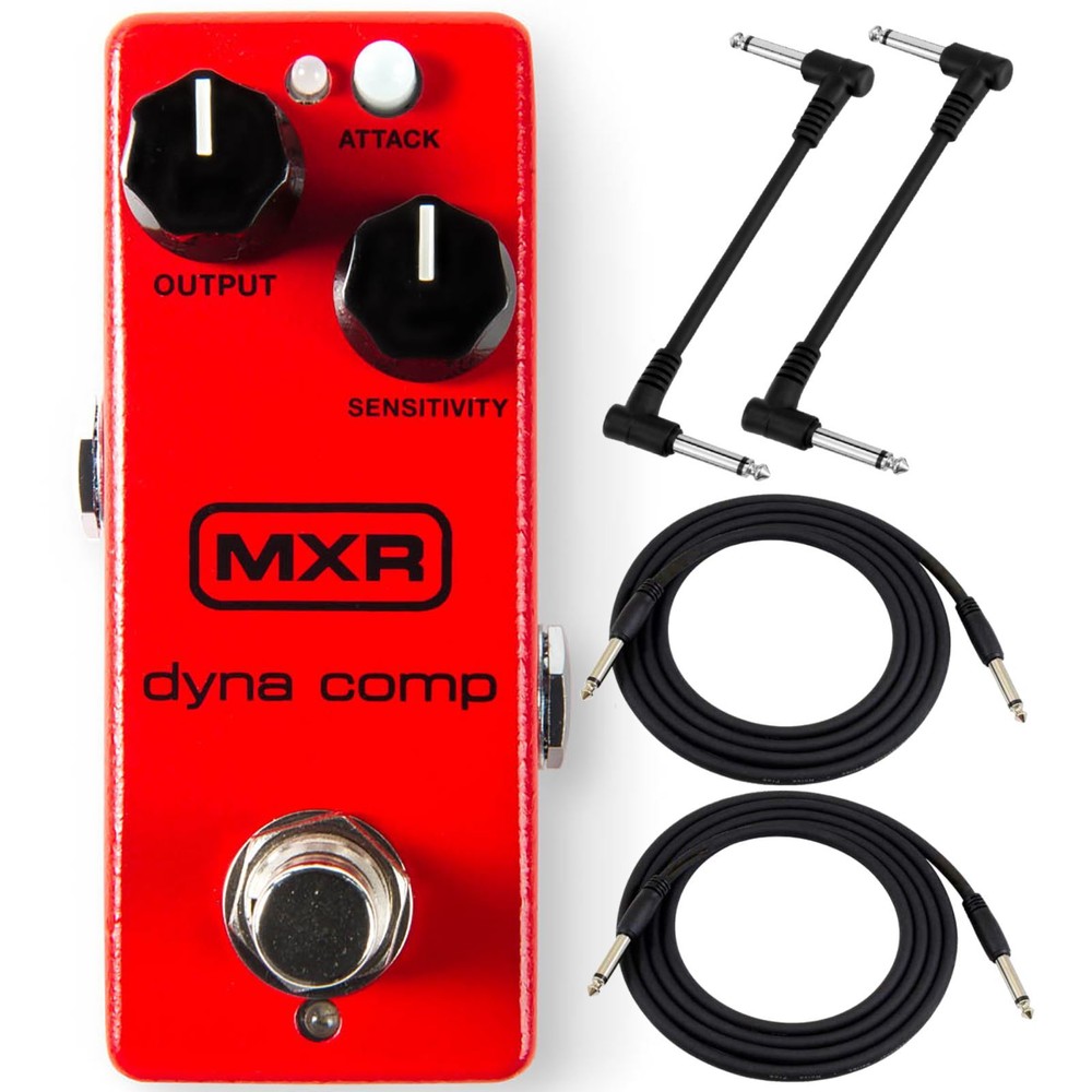MXR M291 Dyna Comp Mini Compressor Effects Pedal Kit with 4 Free Cables