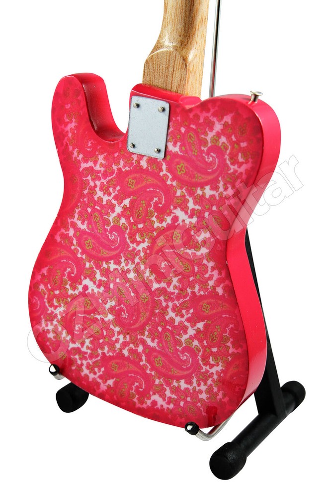 Miniature Guitar Pink Paisley & Strap
