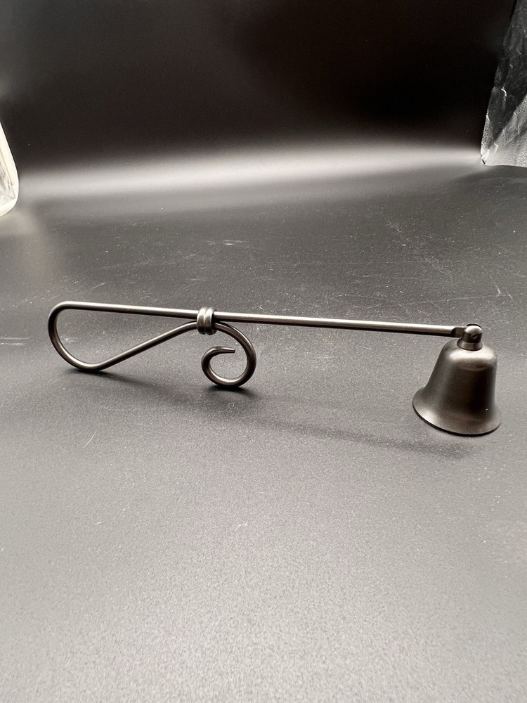 Partylite Antique Brass Candle Snuffer 9" Handle Curled Loop