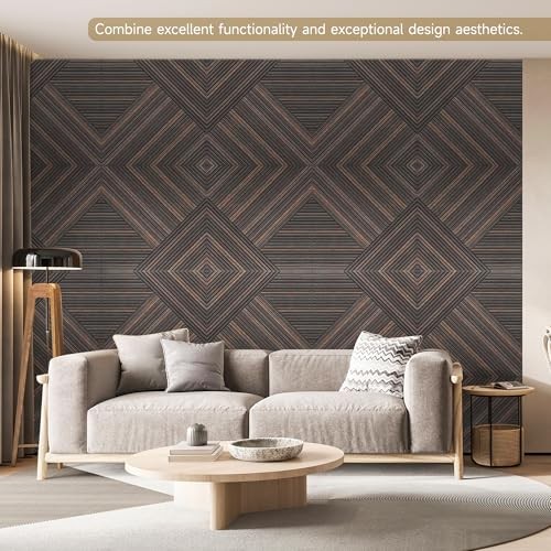 Acoustic Panels for Wall and Ceiling - 6 Pack 2'x2'x0.4",Self Rustic Walnut