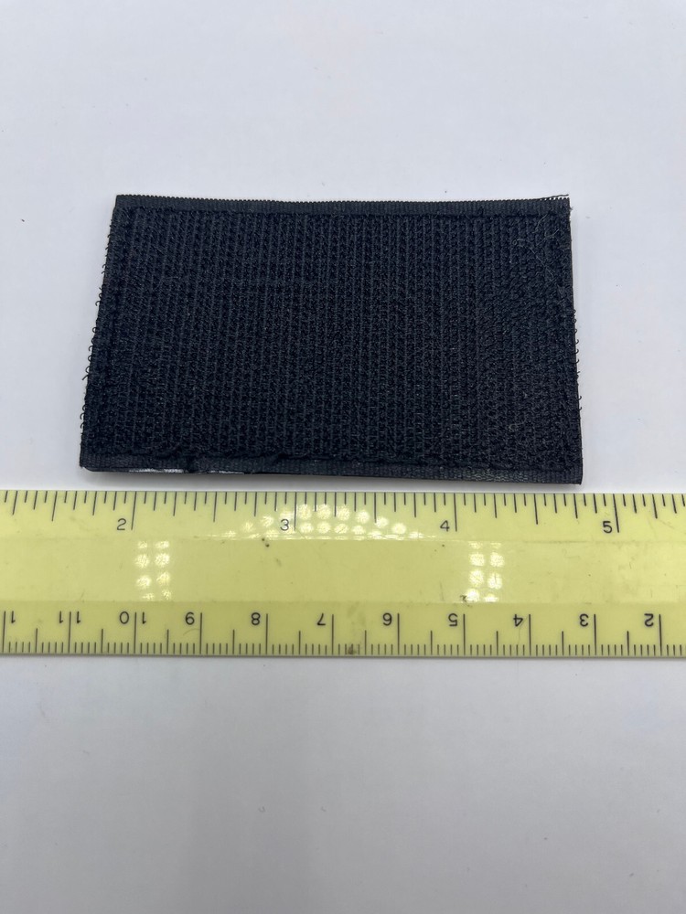 USA Flag Patch (Black/White) Rubber Front Hook And Loop NEW 3”X 2”