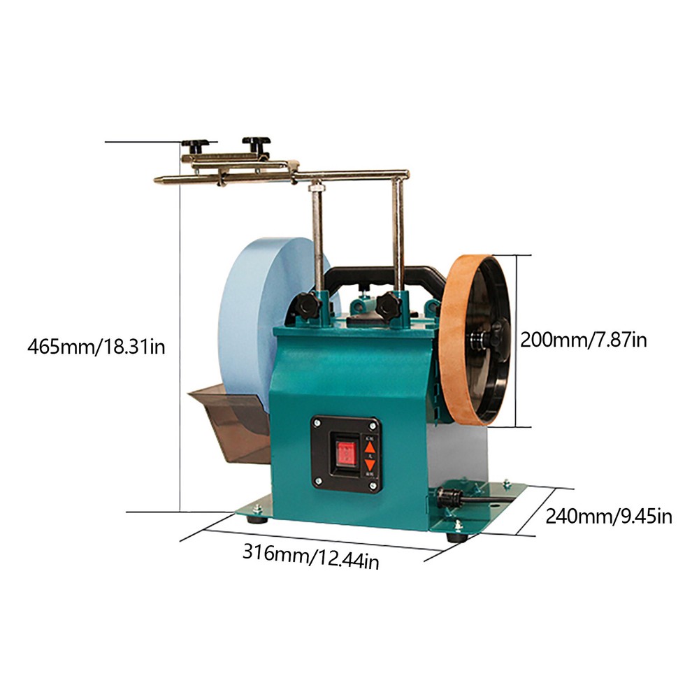 10-Inch Water-Cooled Grinder with Leather-Stropping Wheel for Tool Sharpening