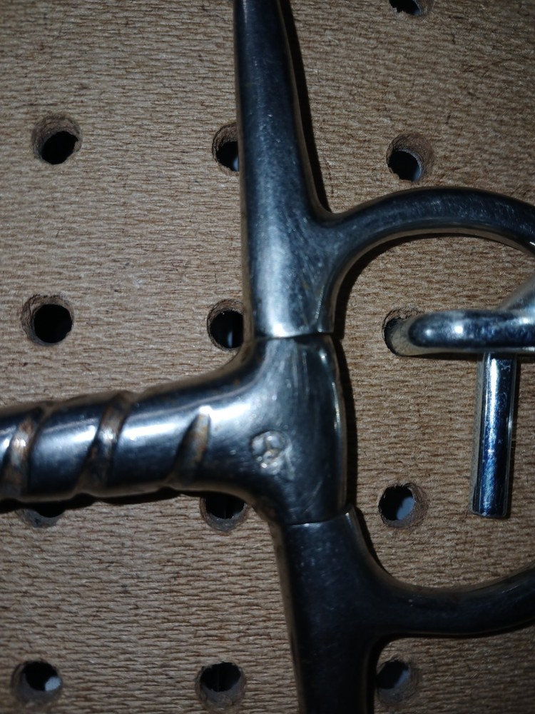 used maker marked Full Cheek Corkscrew english horse Snaffle Bit 5”