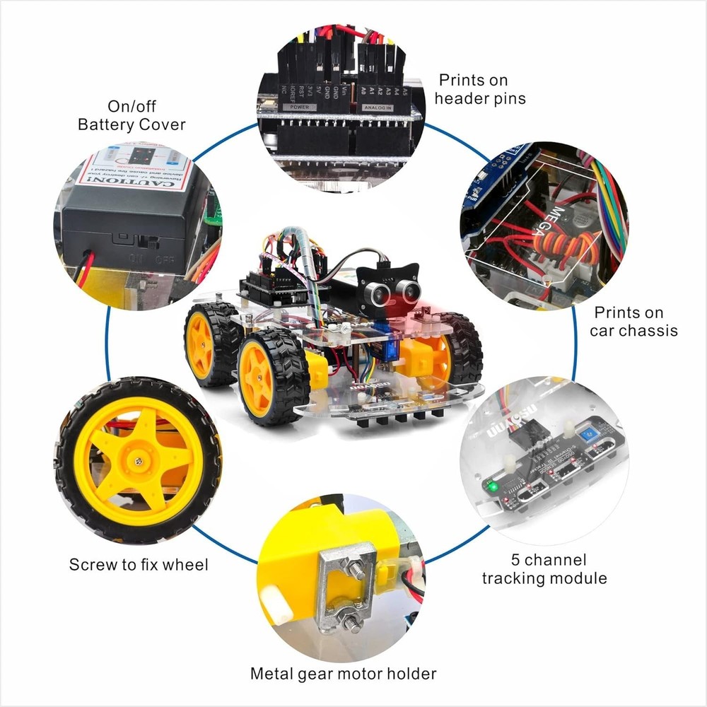 Osoyoo V2.1 Smart Robot Car Kit - WiFi/Bluetooth Controlled for STEM Learning