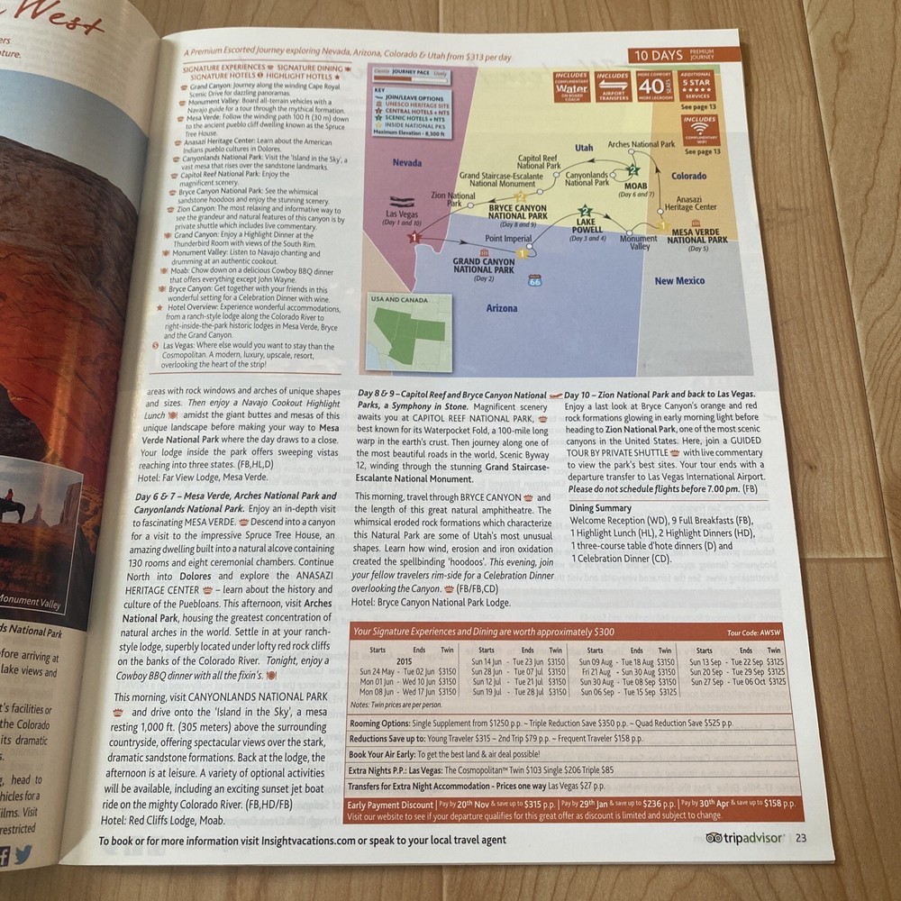 AAA travel USA & Canada Insight Vacations Guide