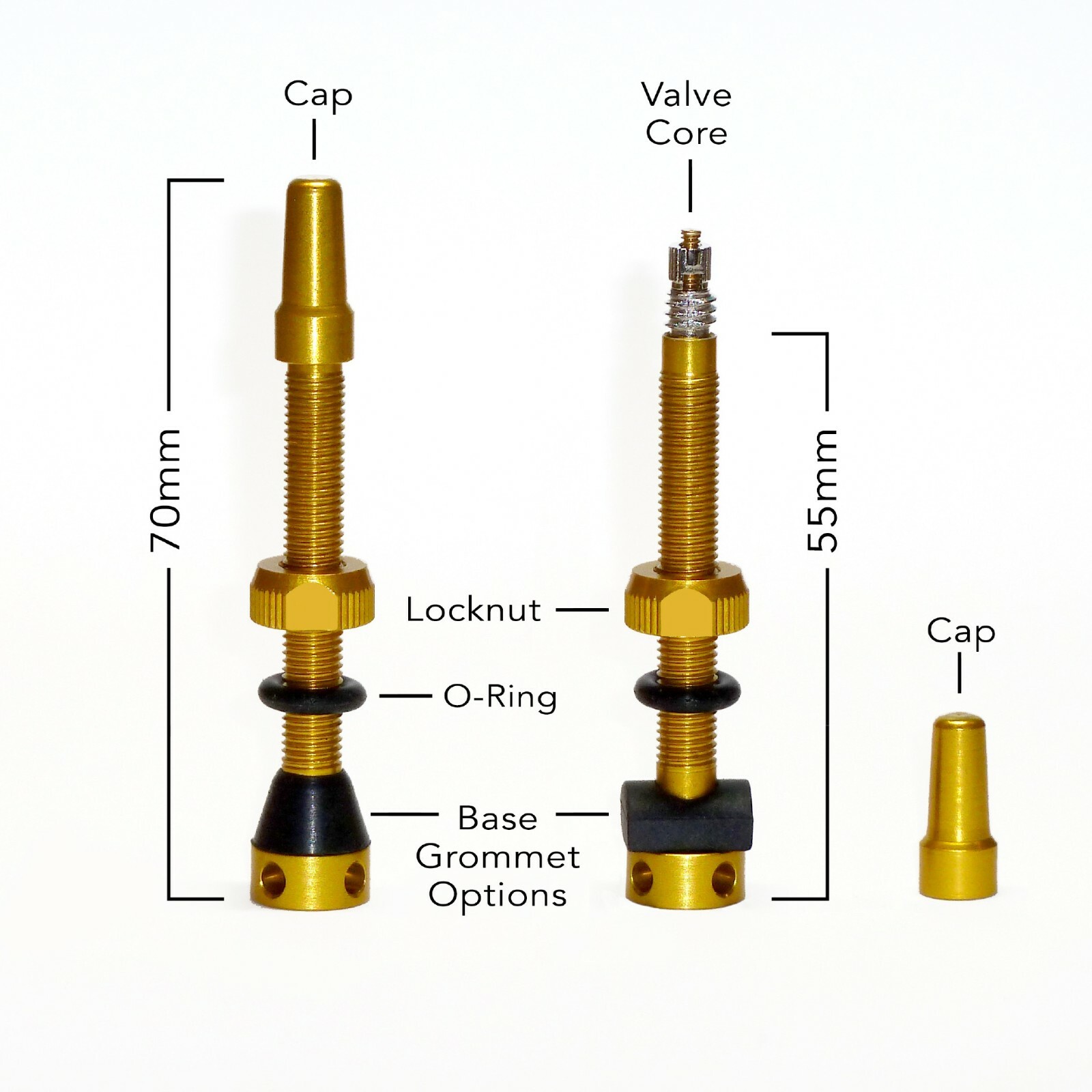 Presta Tubeless Valves - Alloy - Pair
