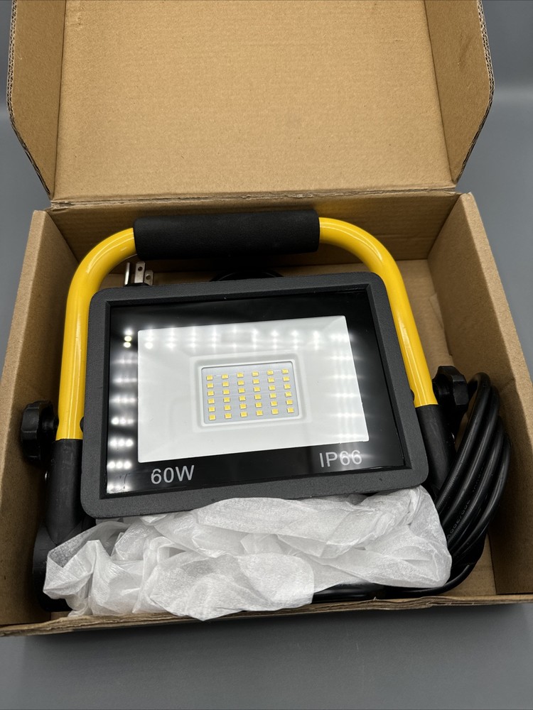60W 1Pack LED Work Light with Yellow Handle 6600Lm