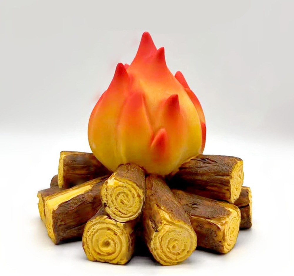 "Fake Campfire Night Light, 3D LED Fire Pit Firewood Lamp, Small... "