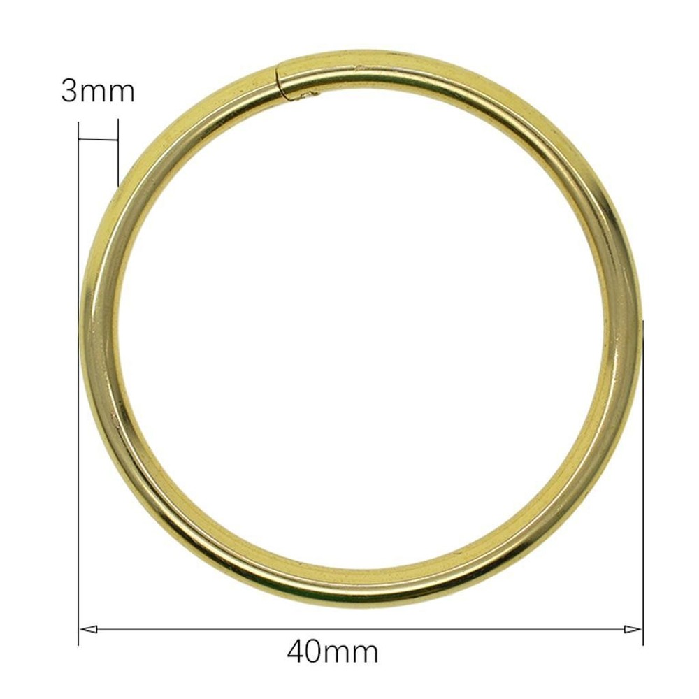 10pcs Brass Auto Lock Key Keyring Loop Hoop Finding 40mm