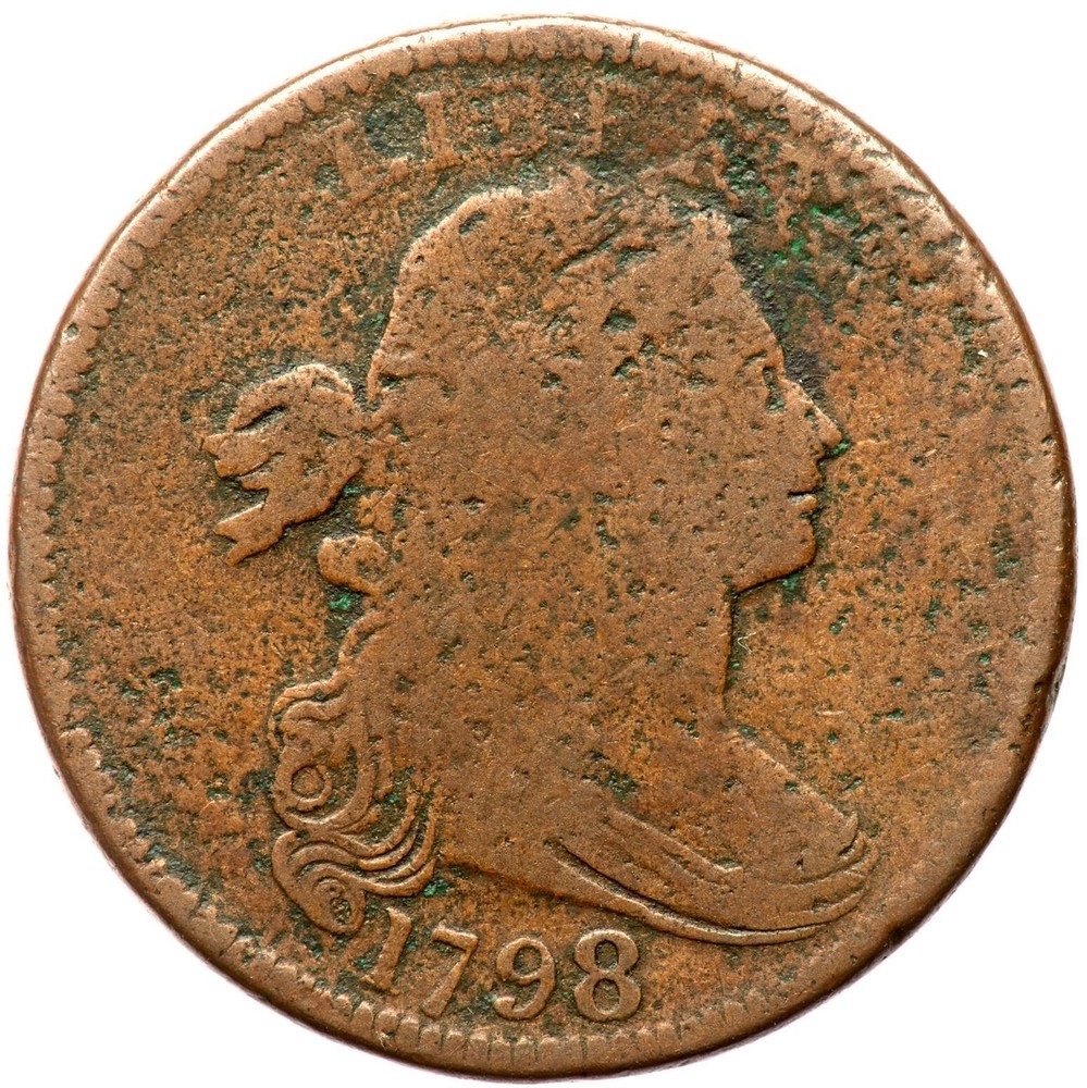 1798 S-147 R-5- Draped Bust Large Cent Coin 1c